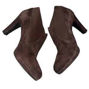 Vaneli Brown Heeled Boots with Chunky Heel and Soft Texture